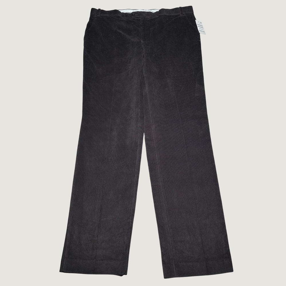 NEW Lauren Ralph Lauren Corduroy Pants Mens 38x34 Dewhurst Flat Front Dark Brown